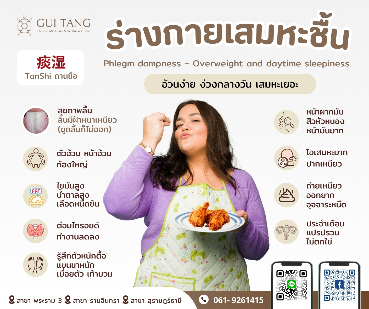 ร่างกายแบบเสมหะชื้น 痰湿