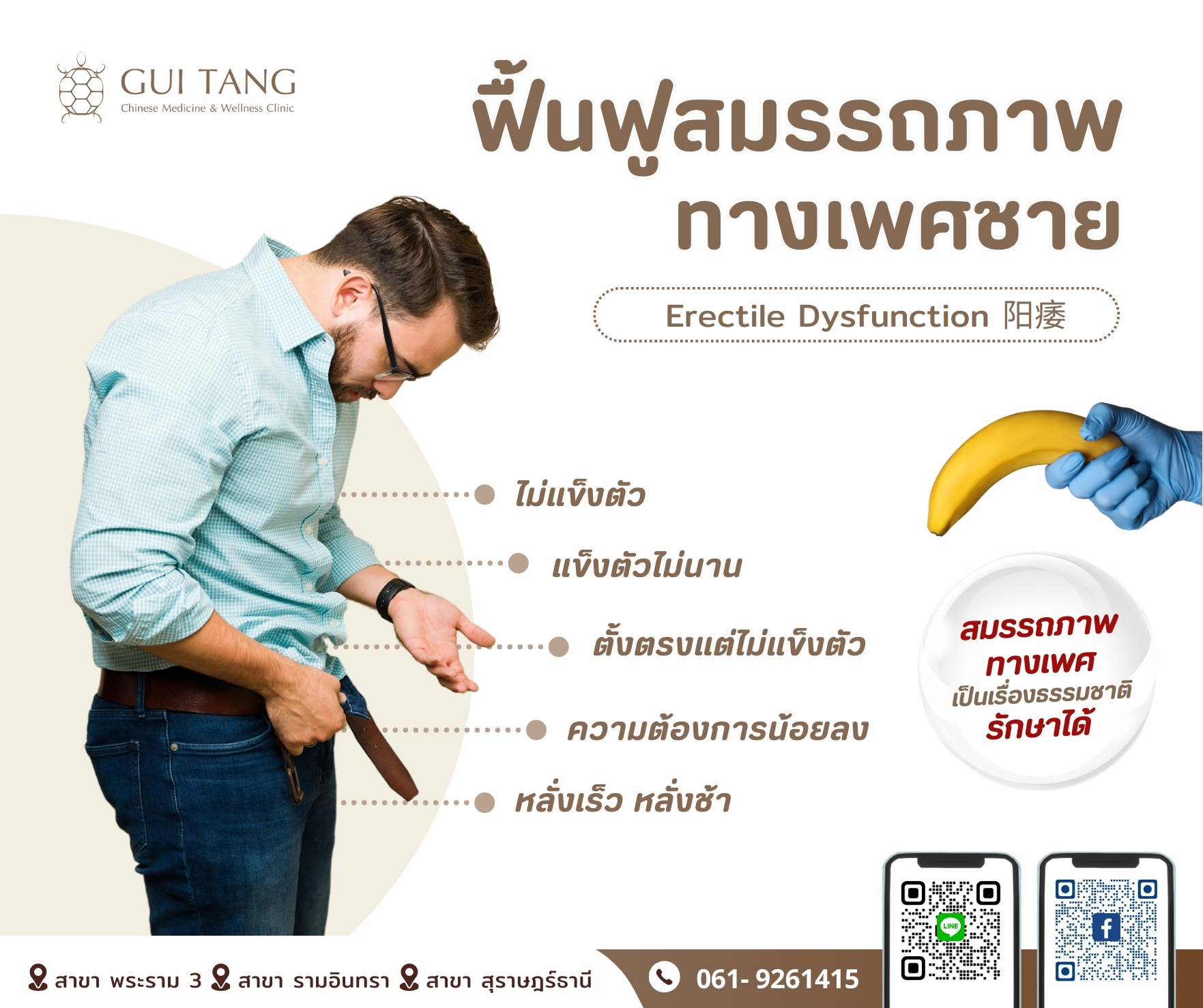 ฟื้นฟูสมรรถภาพทางเพศชาย  (Erectile Dysfunction)