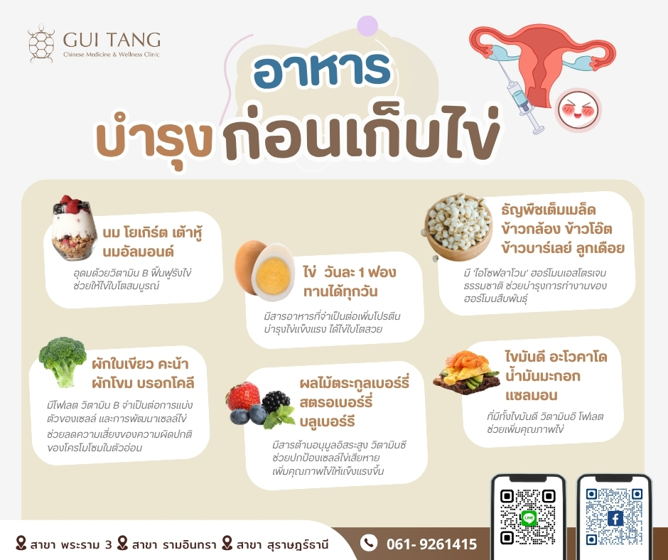 อาหารบำรุงก่อนเก็บไข่