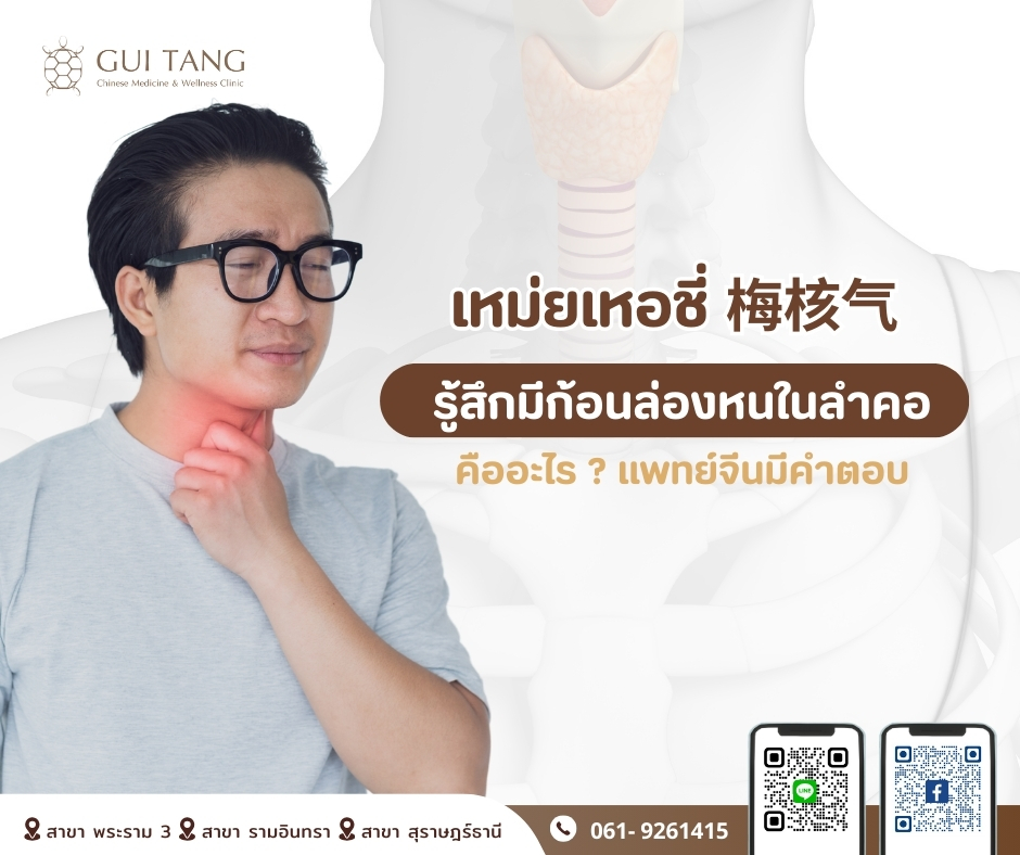เหม่ยเหอชี่  梅核气รู้สึกมีก้อนล่องหนในลำคอ 