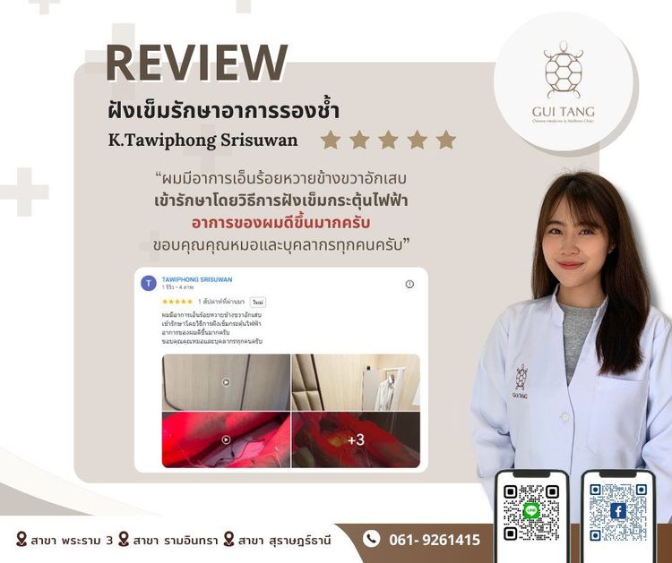 ผู้ใช้บริการ K.Tawiphong Srisuwan ที่คลินิกกุยถัง เวลเนส