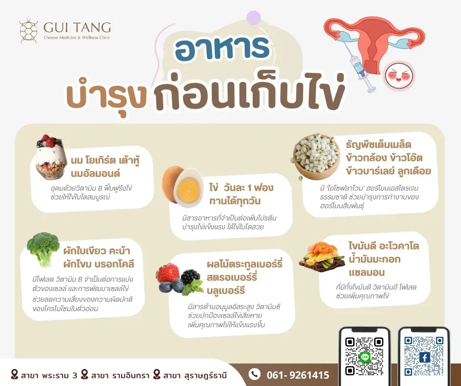 อาหารบำรุงก่อนเก็บไข่