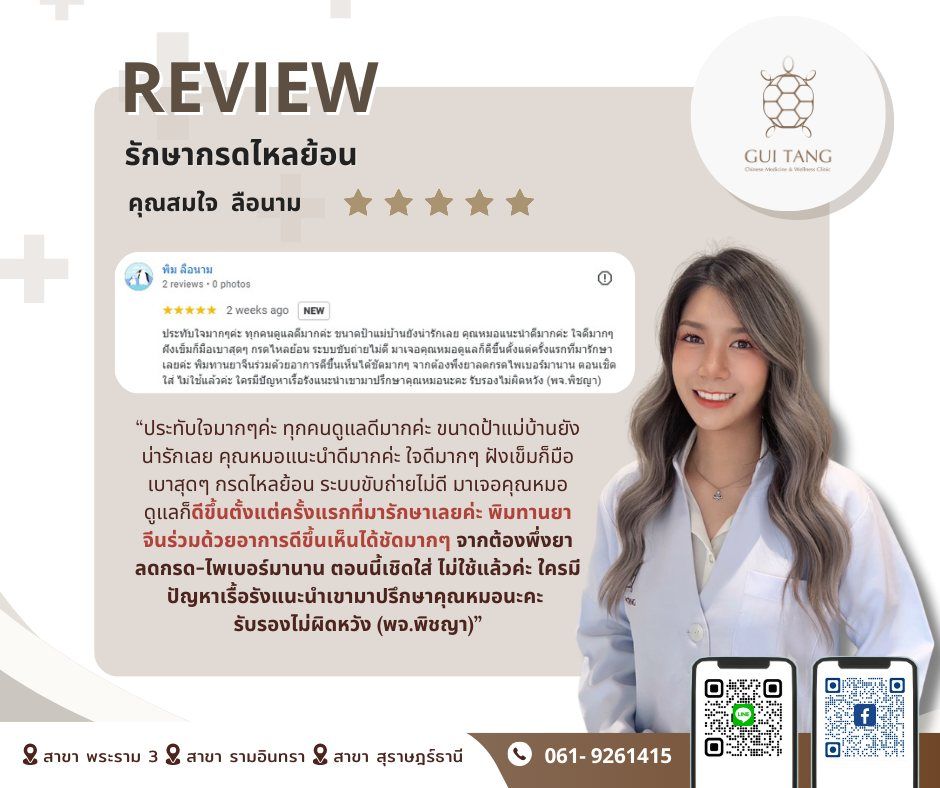 ผู้ใช้บริการ คุณสมใจ  ลือนาม ที่คลินิกกุยถัง เวลเนส