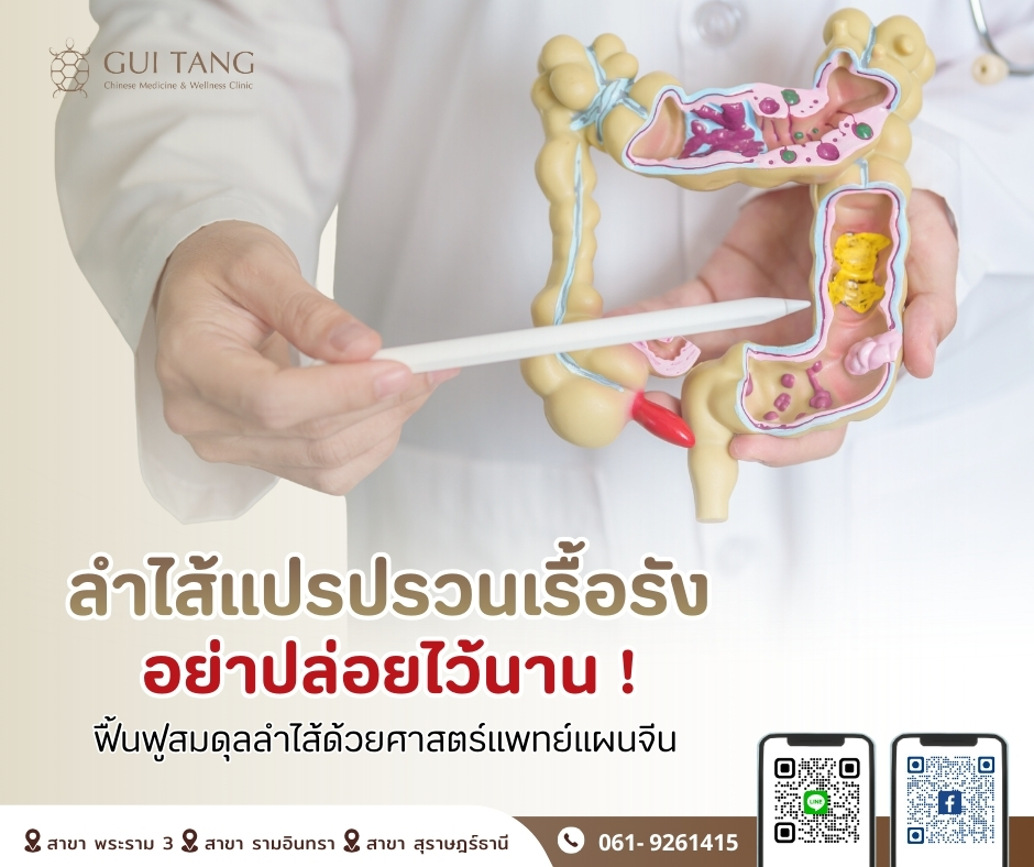 ลำไส้แปรปรวนเรื้อรัง อย่าปล่อยไว้นาน !  ฟื้นฟูสมดุลลำไส้ด้วยศาสตร์แพทย์แผนจีน